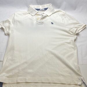 Abercrombie and fitch White Polo Shirt muscle size extra large